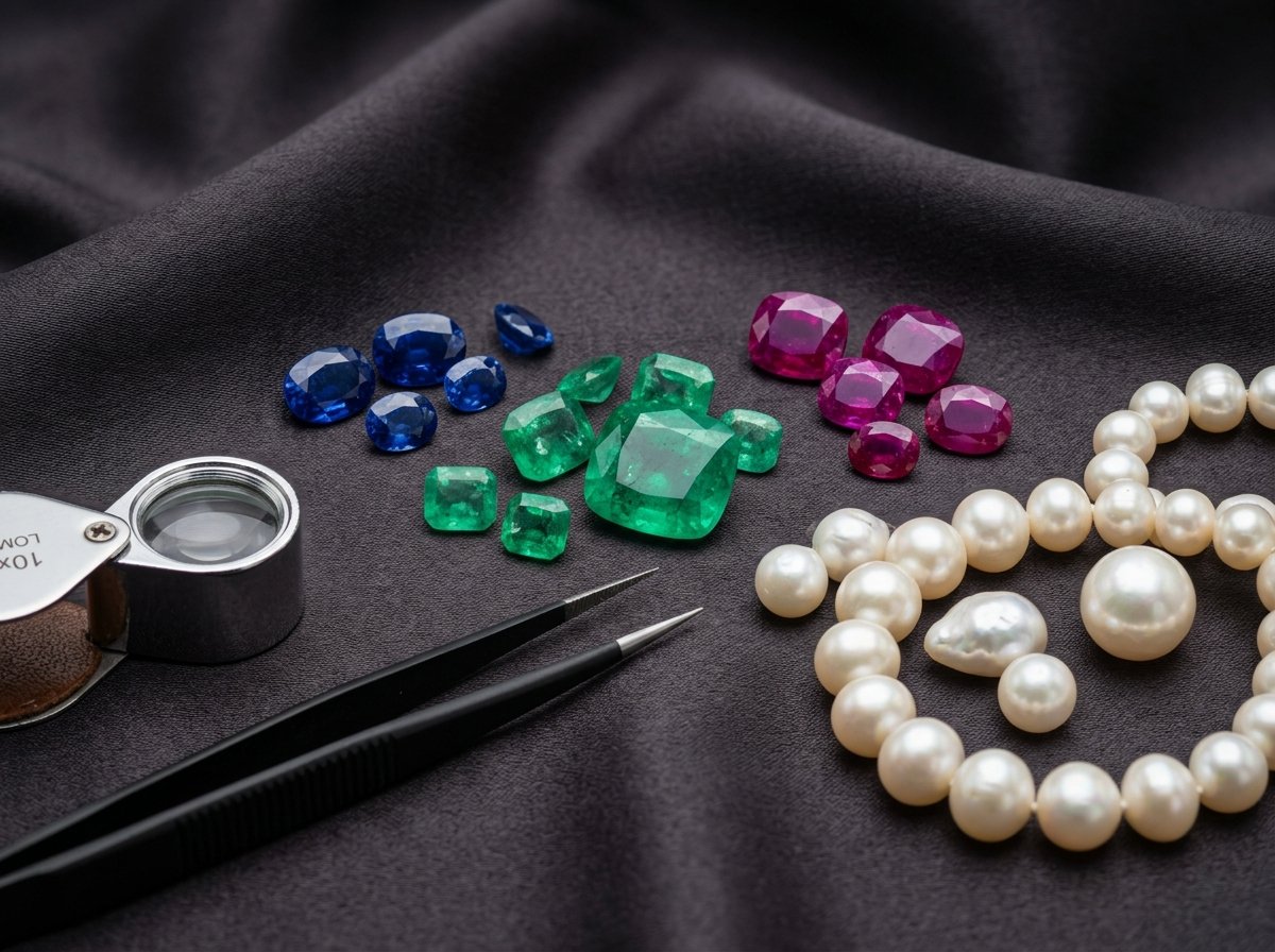 Rare Natural Pearls and Precious Gemstones Inspection
